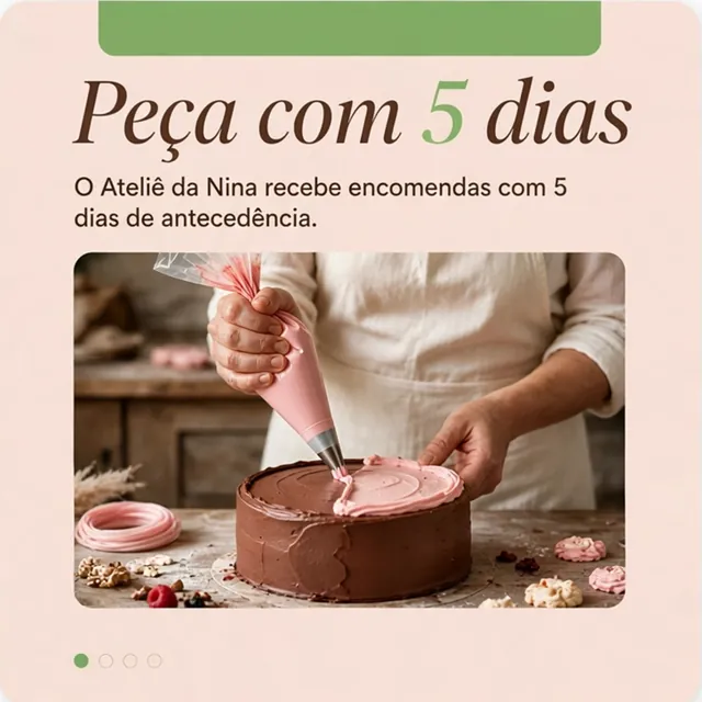 Slide 2: peça com 5 dias de antecedência.